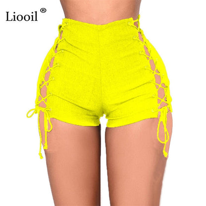 Sexy Bandage Jeans Shorts Women Rave Streetwear Hollow Out High Waist Jean Short Black Bodycon Denim Shorts The Clothing Company Sydney