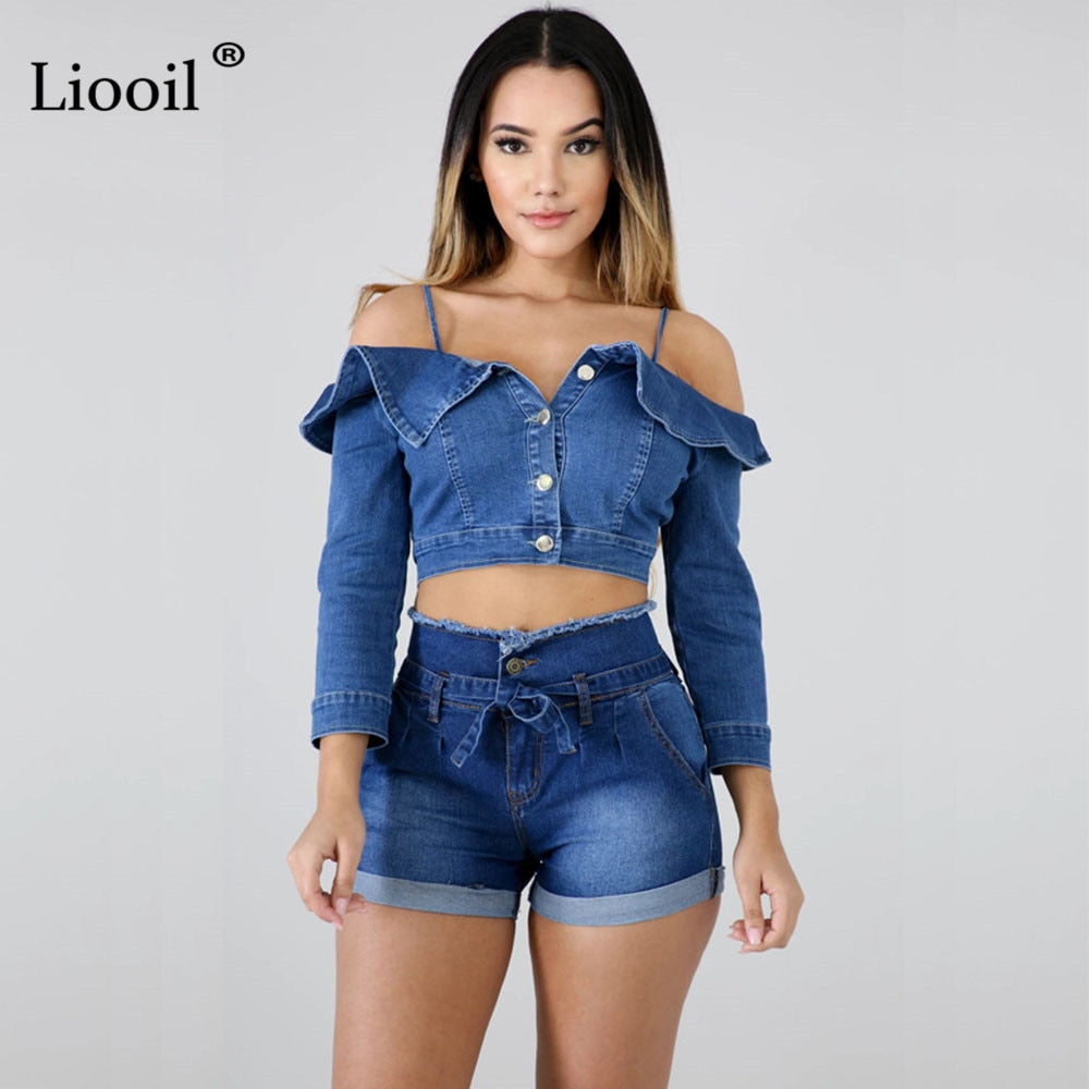 Casual Blue Denim High Waist Shorts Streetwear Cotton Lace-Up Sexy Slim Rave Jean Shorts With Pockets The Clothing Company Sydney