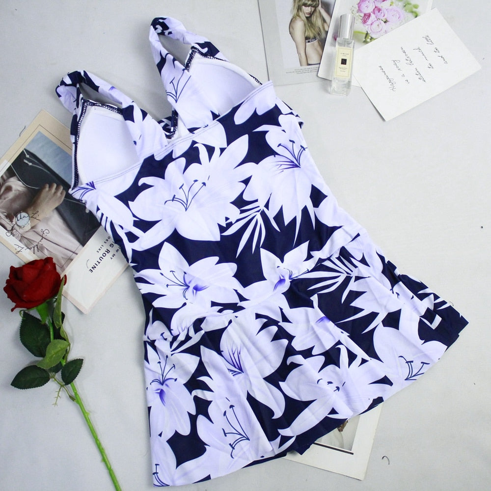 Vintage Print Plus Size Tankini Dress Bathing Suit Swimwear Skirt Bodysuit Monokini Swimsuit The Clothing Company Sydney