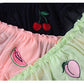 Sexy Lace Lingerie Temptation Low-waist Panties Fruit Print Transparent Embroidery Briefs Seamless Sweet Underwear The Clothing Company Sydney