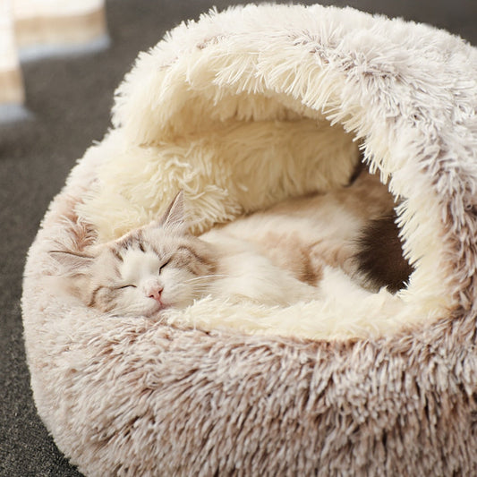 Super Soft Cat Dog Bed Kennel Winter Warm Round Dog Puppy Sleeping Cushion Long Plush Pet House The Clothing Company Sydney
