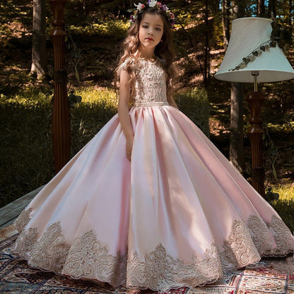 Summer White Lace Flower Girls Costume Long Party Bridesmaid Childrens Wedding Dress The Clothing Company Sydney