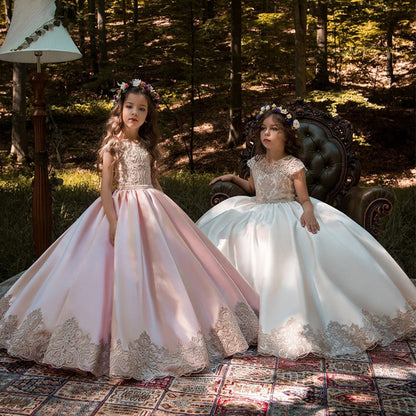 Summer White Lace Flower Girls Costume Long Party Bridesmaid Childrens Wedding Dress The Clothing Company Sydney