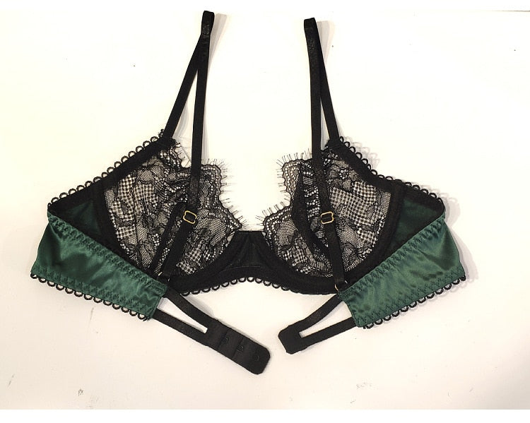 3 Piece Underwear Sexy Bra Panties Garter Sets Push Up Lace Lingerie Satin Fabric Bra Set The Clothing Company Sydney