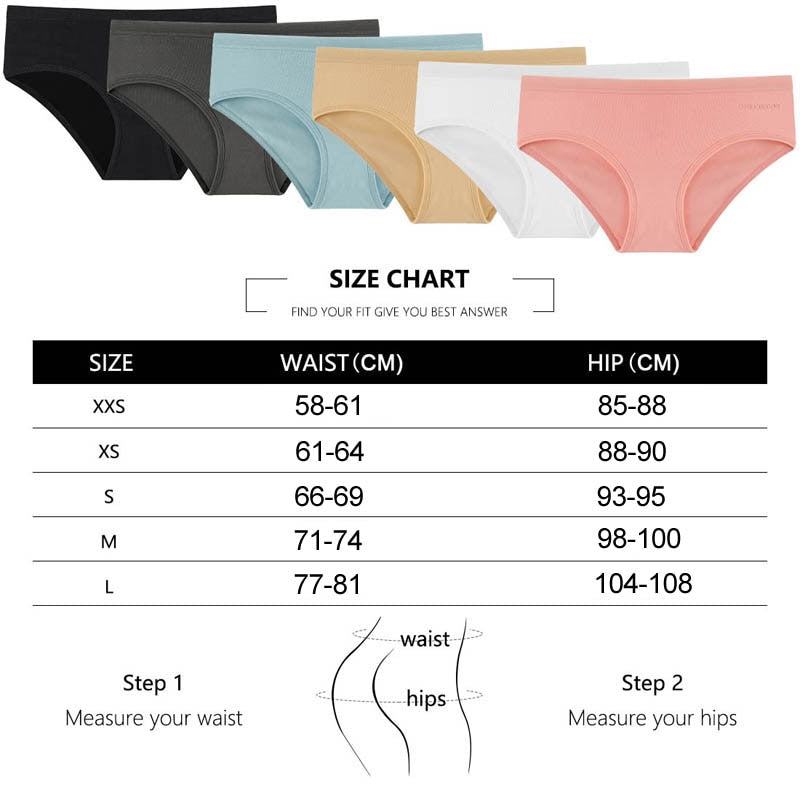 3 Pack Women's Panties Cotton Underwear Solid Color Briefs Girls Low-Rise Soft Panty Underpants Lingerie The Clothing Company Sydney