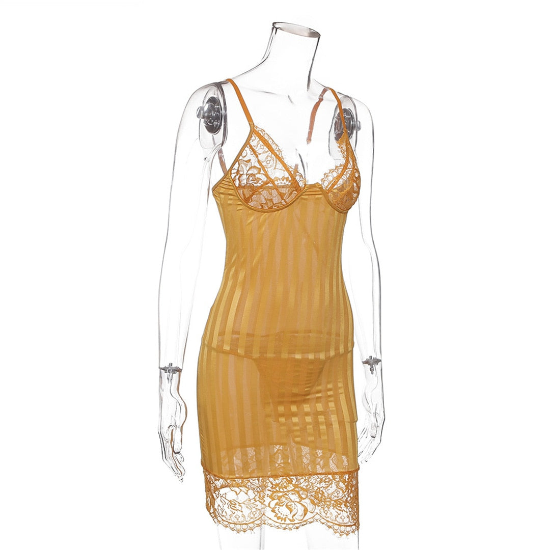 Sleeveless Sheath One-Step Hips Above Knee Fashion Lady Club Sexy See Through Lace Mini Dress The Clothing Company Sydney