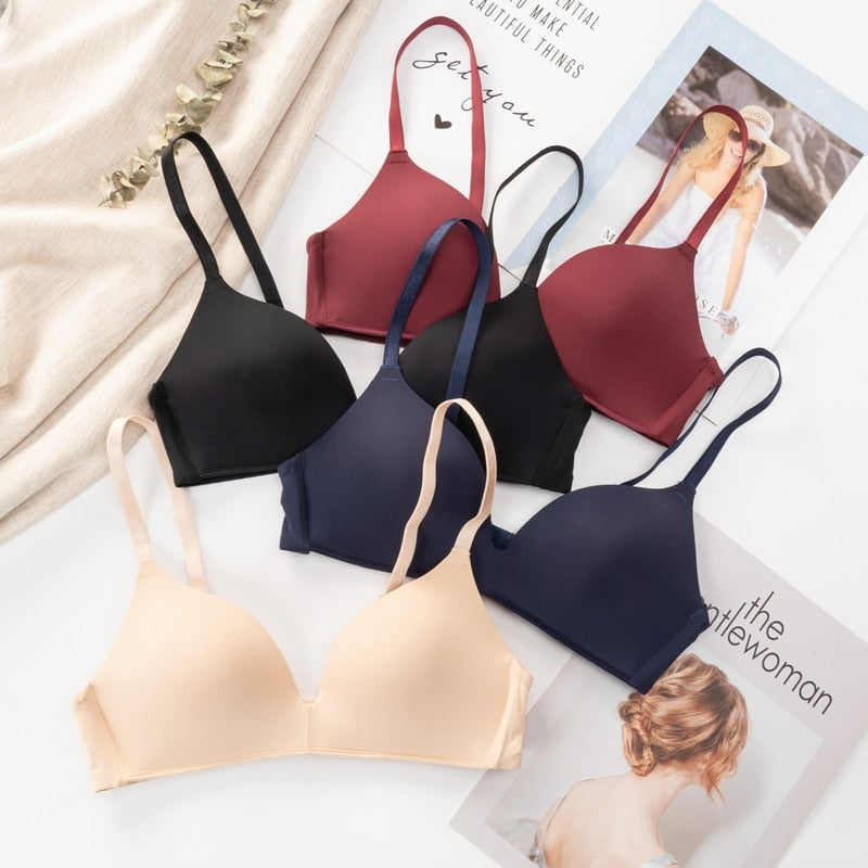 2 Piece Seamless Bra Underwear Push Up Wireless Lingerie Adjusted-straps Simple Style Comfortable Brief Undies Set The Clothing Company Sydney
