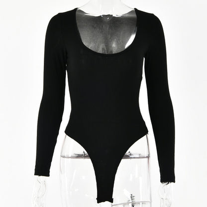 Long Sleeve Rib Knitted Solid Casual Lady Jumpsuit Bodysuit The Clothing Company Sydney