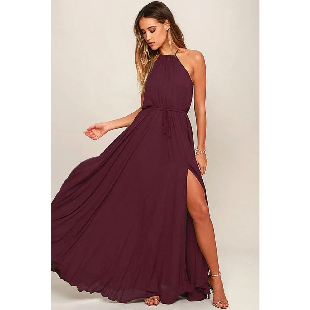 Long High Split Boho Beach Dress Tunic Maxi Dress Women Evening Party Dress The Clothing Company Sydney