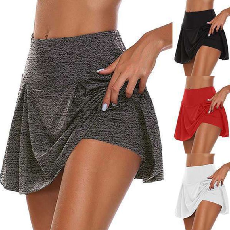 Women Basic Athletic Tennis Sports Skirt 2-In-1 Stretchy Running Leggings Skorts Solid Color Active Workout Fitness Shorts The Clothing Company Sydney