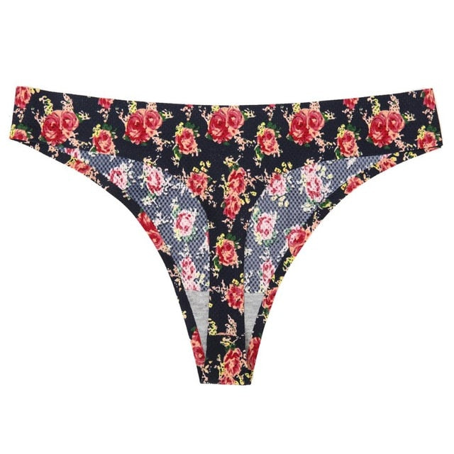 Floral Print underwear temptation low-waist seamless thong panties breathable underwear female G string lingerie The Clothing Company Sydney