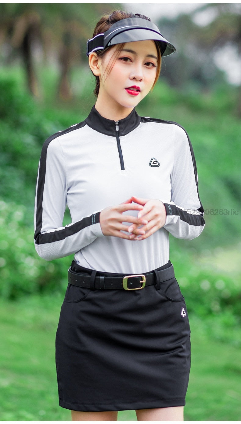 Long Sleeves Golf Shirt Ladies Spring Summer Sportswear Breathable Sports T-shirt Bottoming Tops The Clothing Company Sydney