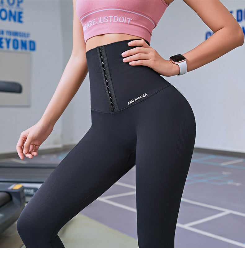 Fitness Corset Push Hip Postpartum High Waist Yoga Pants Workout Seamless Leggings Sportswear Gym Running Training Tights The Clothing Company Sydney