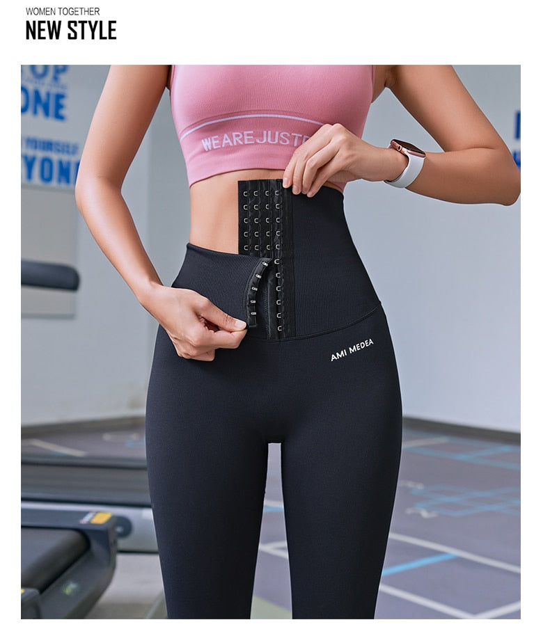 Fitness Corset Push Hip Postpartum High Waist Yoga Pants Workout Seamless Leggings Sportswear Gym Running Training Tights The Clothing Company Sydney