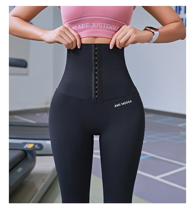 Fitness Corset Push Hip Postpartum High Waist Yoga Pants Workout Seamless Leggings Sportswear Gym Running Training Tights The Clothing Company Sydney