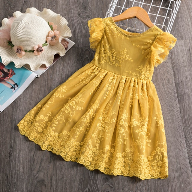 Girls Floral Fashion Children's Lace Princess Party Fluffy Cake Smash Dress Kids Baby Summer Dresses The Clothing Company Sydney