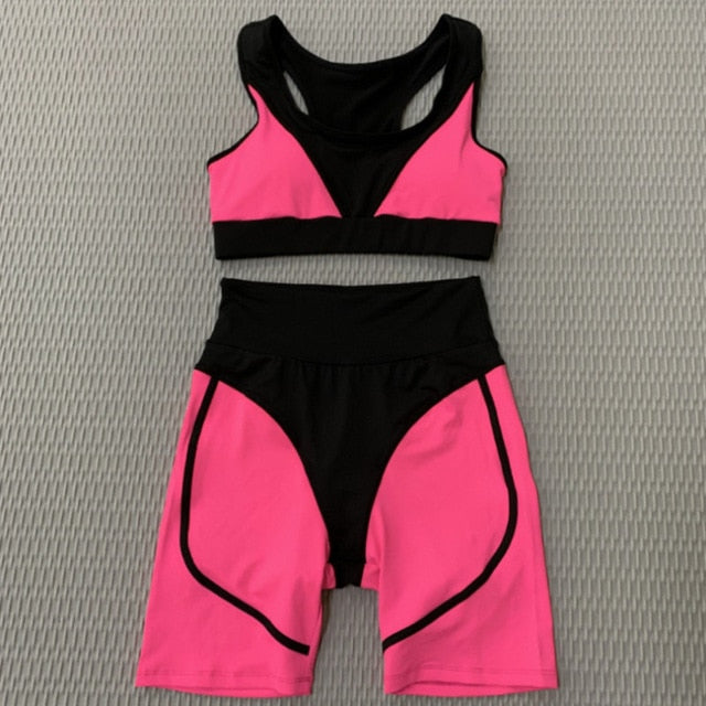 Sports Fitness Suit High Waist Tight Sexy Two Piece Active Wear Quick Drying Yoga Suit Bra Pants Workout set The Clothing Company Sydney