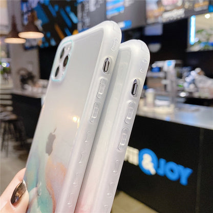 Fashion Fantasy Watercolor Phone Case for iPhone 11 Pro Max SE 2020 XS XR 7 8 Plus Transparent Glitter Shockproof Back Cover The Clothing Company Sydney