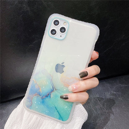 Fashion Fantasy Watercolor Phone Case for iPhone 11 Pro Max SE 2020 XS XR 7 8 Plus Transparent Glitter Shockproof Back Cover The Clothing Company Sydney