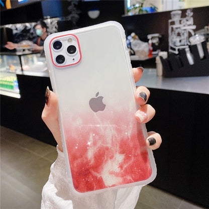 Fashion Fantasy Watercolor Phone Case for iPhone 11 Pro Max SE 2020 XS XR 7 8 Plus Transparent Glitter Shockproof Back Cover The Clothing Company Sydney