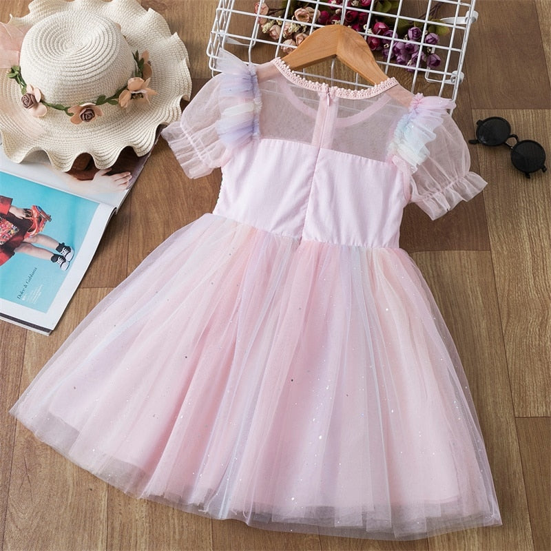 Summer Girls Flower Lace Dress Embroidery Kids Princess Party Ball Gown Children Clothing Toddler Girls Wear Dress The Clothing Company Sydney