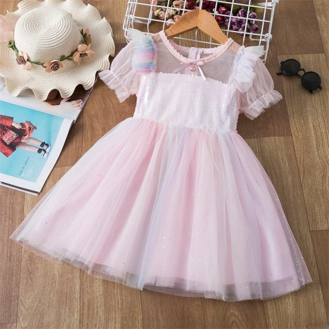 Summer Girls Flower Lace Dress Embroidery Kids Princess Party Ball Gown Children Clothing Toddler Girls Wear Dress The Clothing Company Sydney