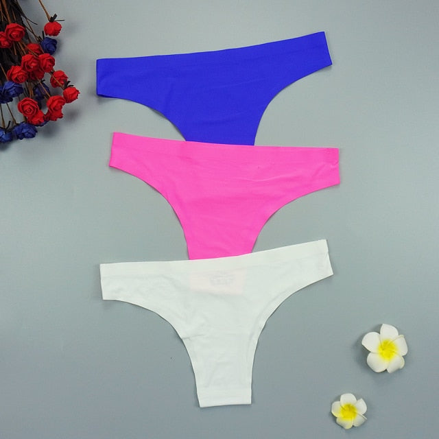 3 pack Seamless Thongs Underwear Panties Ice Silk Sports Intimate Panty G String Underpants The Clothing Company Sydney