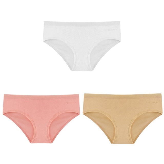 3 Pack Women's Panties Cotton Underwear Solid Color Briefs Girls Low-Rise Soft Panty Underpants Lingerie The Clothing Company Sydney