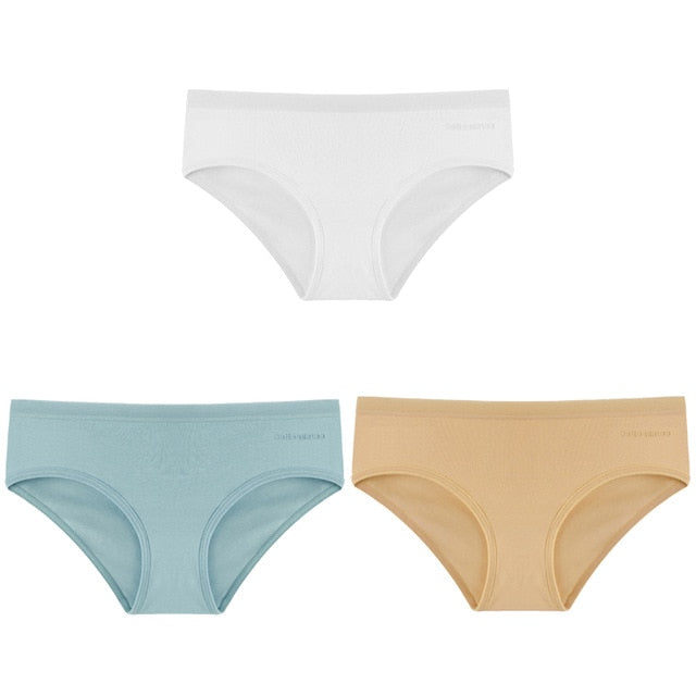 3 Pack Women's Panties Cotton Underwear Solid Color Briefs Girls Low-Rise Soft Panty Underpants Lingerie The Clothing Company Sydney