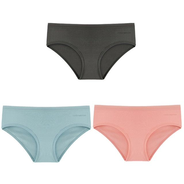 3 Pack Women's Panties Cotton Underwear Solid Color Briefs Girls Low-Rise Soft Panty Underpants Lingerie The Clothing Company Sydney