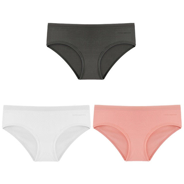 3 Pack Women's Panties Cotton Underwear Solid Color Briefs Girls Low-Rise Soft Panty Underpants Lingerie The Clothing Company Sydney