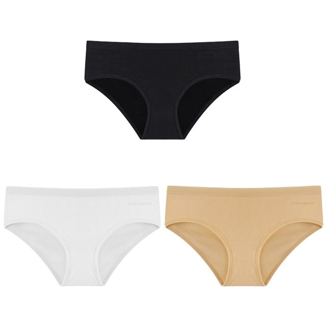 3 Pack Women's Panties Cotton Underwear Solid Color Briefs Girls Low-Rise Soft Panty Underpants Lingerie The Clothing Company Sydney