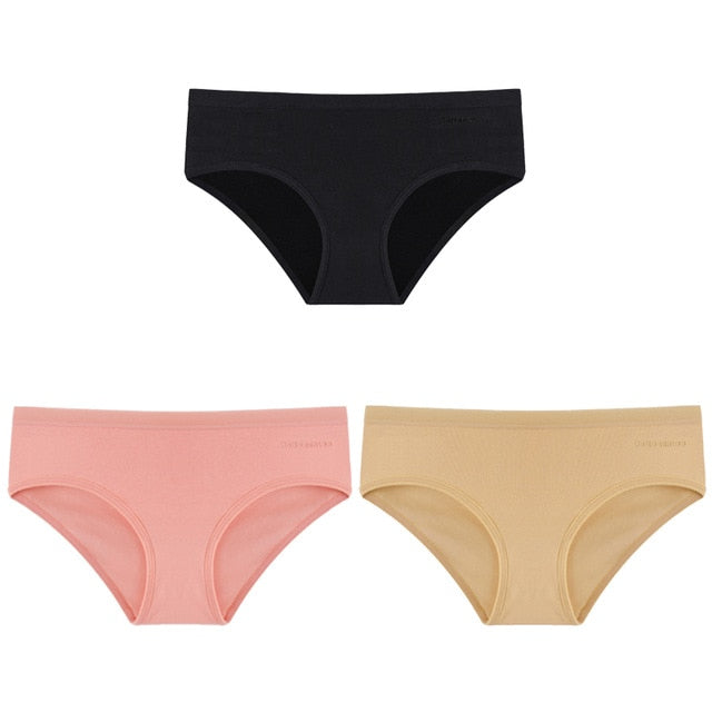 3 Pack Women's Panties Cotton Underwear Solid Color Briefs Girls Low-Rise Soft Panty Underpants Lingerie The Clothing Company Sydney