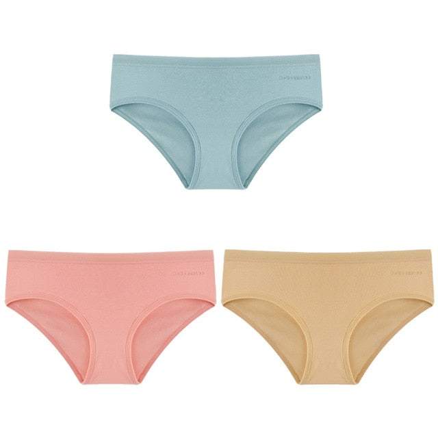 3 Pack Women's Panties Cotton Underwear Solid Color Briefs Girls Low-Rise Soft Panty Underpants Lingerie The Clothing Company Sydney