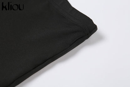 Solid Asymmetrical Two Piece One Shoulder Tracksuit Crop Tops+Elastic Bike Shorts Sporty Matching Suits Casual Outfit Set The Clothing Company Sydney