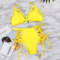 Sexy Deep V neck Swimwear Print Backless Bandage Cut Out Monokini One Piece Swimsuit Women bathing suit The Clothing Company Sydney