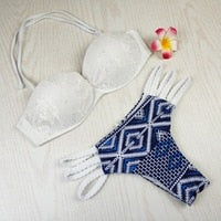 Sexy Deep V neck Swimwear Print Backless Bandage Cut Out Monokini One Piece Swimsuit Women bathing suit The Clothing Company Sydney