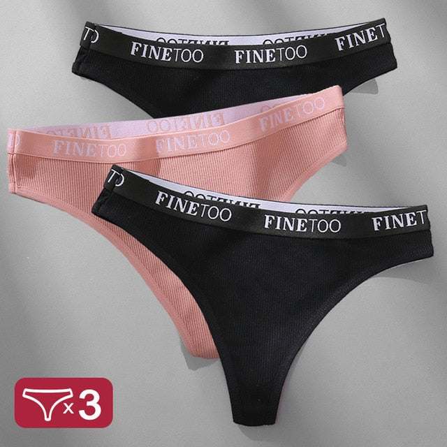 3 Pack Panties Cotton Lingerie Underpants Briefs Thong G-String Design Intimates T-back Panty The Clothing Company Sydney