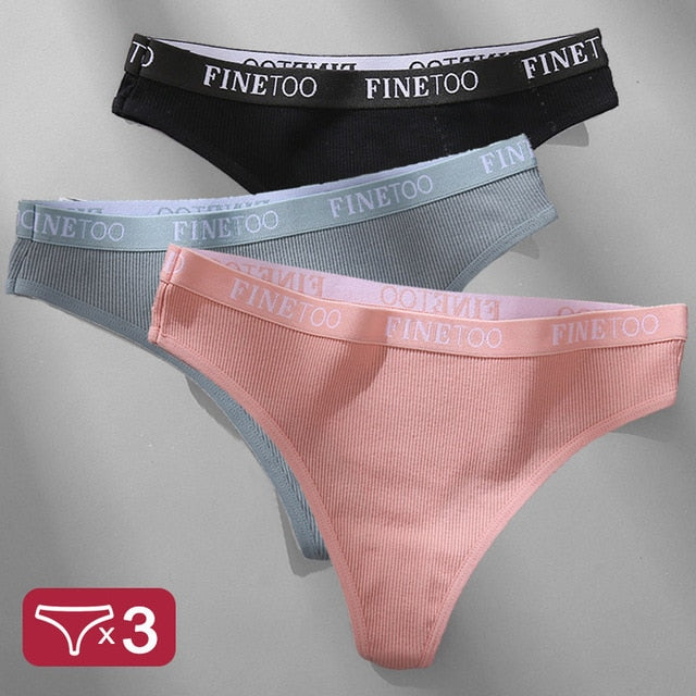 3 Pack Panties Cotton Lingerie Underpants Briefs Thong G-String Design Intimates T-back Panty The Clothing Company Sydney
