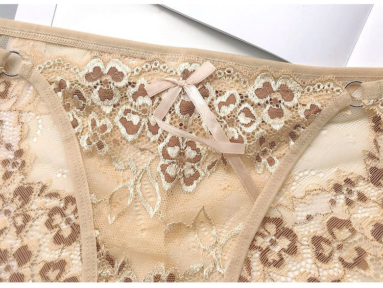 Lace Panties Low-waist Brief Thong Floral Embroidered Underwear T-back Transparent G String Underpant Lingerie The Clothing Company Sydney