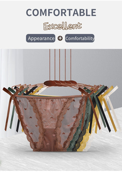 Underwear Panties Sensual Lingerie Lace Thongs Low-Waist Translucent G-Strings Bandage Briefs The Clothing Company Sydney