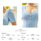 Summer Sky Blue Short Sleeve Mini Wrap Bandage V Neck Buttons Evening Club Party Lady Dresses The Clothing Company Sydney