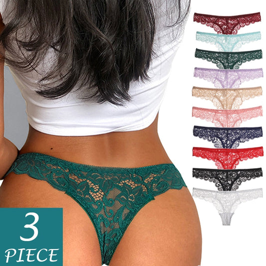 3 Pack Panties G String Thong Low-Waist Underwear Soft Breathable T-Back Transparent Knickers The Clothing Company Sydney