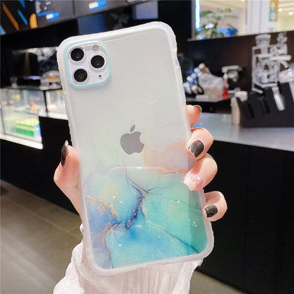 Fashion Fantasy Watercolor Phone Case for iPhone 11 Pro Max SE 2020 XS XR 7 8 Plus Transparent Glitter Shockproof Back Cover The Clothing Company Sydney