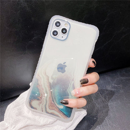 Fashion Fantasy Watercolor Phone Case for iPhone 11 Pro Max SE 2020 XS XR 7 8 Plus Transparent Glitter Shockproof Back Cover The Clothing Company Sydney