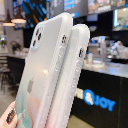 Fashion Fantasy Watercolor Phone Case for iPhone 11 Pro Max SE 2020 XS XR 7 8 Plus Transparent Glitter Shockproof Back Cover The Clothing Company Sydney