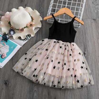 Girls Solid Black Sleeveless Formal Costume Cotton Mesh Tutu Kids Girl Party Dress Birthday Frock The Clothing Company Sydney