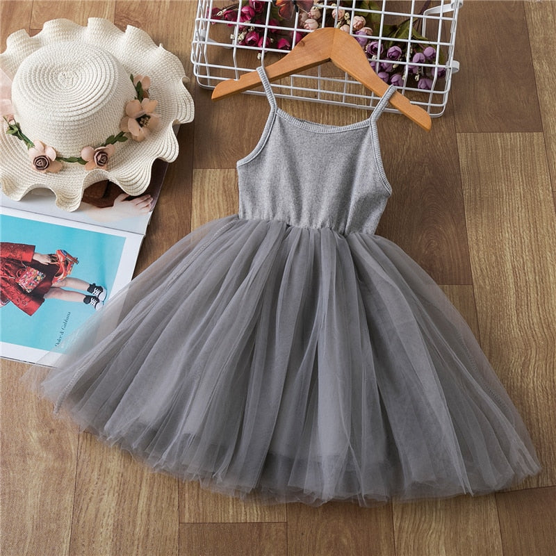 Girls Solid Black Sleeveless Formal Costume Cotton Mesh Tutu Kids Girl Party Dress Birthday Frock The Clothing Company Sydney