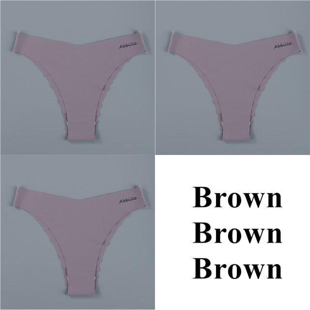 3 pack Seamless Lingerie Thongs Underwear Woman Invisible Low-Rise Underpants Panties Bikini Briefs The Clothing Company Sydney