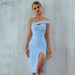 White Blue Bodycon Bandage Summer Elegant Black One Shoulder Strapless Celebrity Runway Party Dress The Clothing Company Sydney